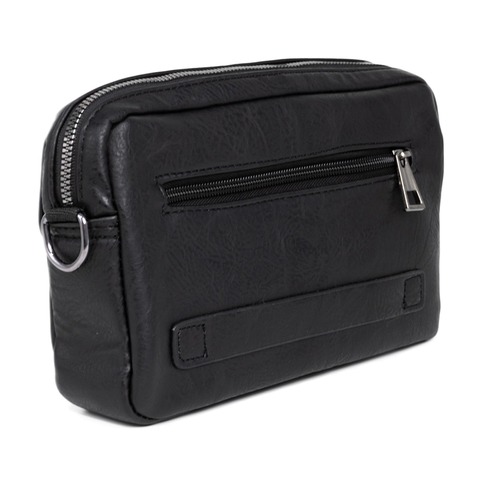 Borsetă bărbați, de umăr, piele ecologică, Naimeed, Companion, Negru, 15x6x23 cm | D5443