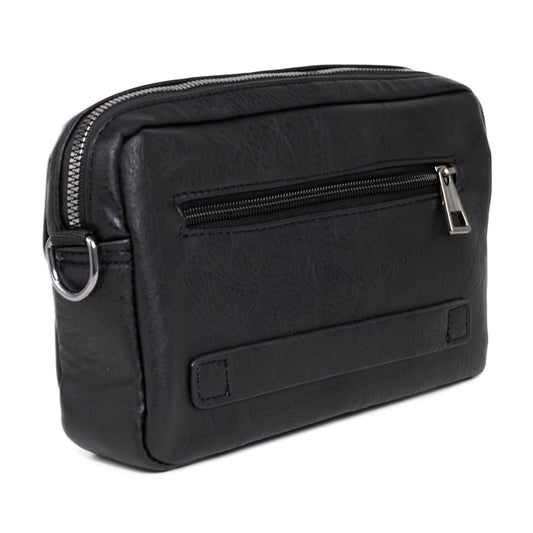 Borsetă bărbați, de umăr, piele ecologică, Naimeed, Companion, Negru, 15x6x23 cm | D5443