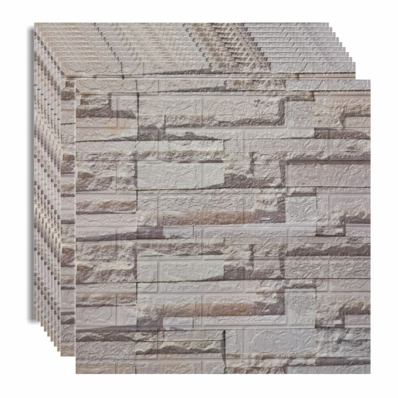 Set 10 x Tapet 3D autoadeziv, model cărămidă, design modern, ușor de curățat, 70 x 77 cm