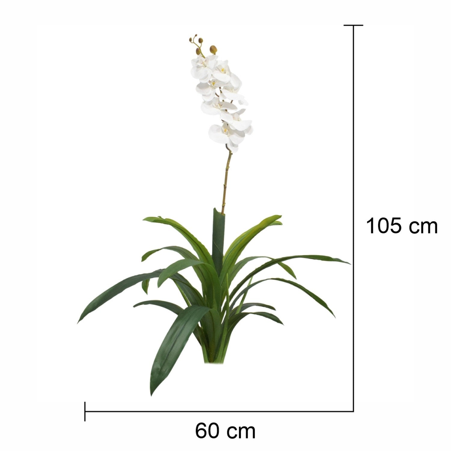 Orhidee fără ghiveci, 105x60 cm, Alb/Roz/Portocaliu ❘ D5623