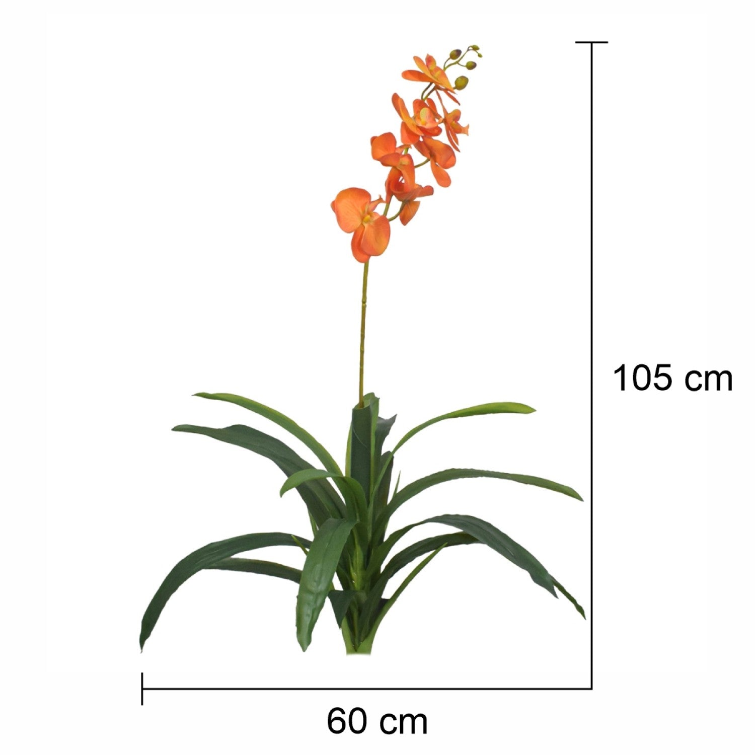 Orhidee fără ghiveci, 105x60 cm, Alb/Roz/Portocaliu ❘ D5623