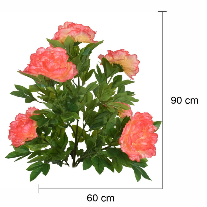 Floare artificiala, Bujor Chinezesc fara ghiveci, Naimeed D5632, 90x60 cm, Roz