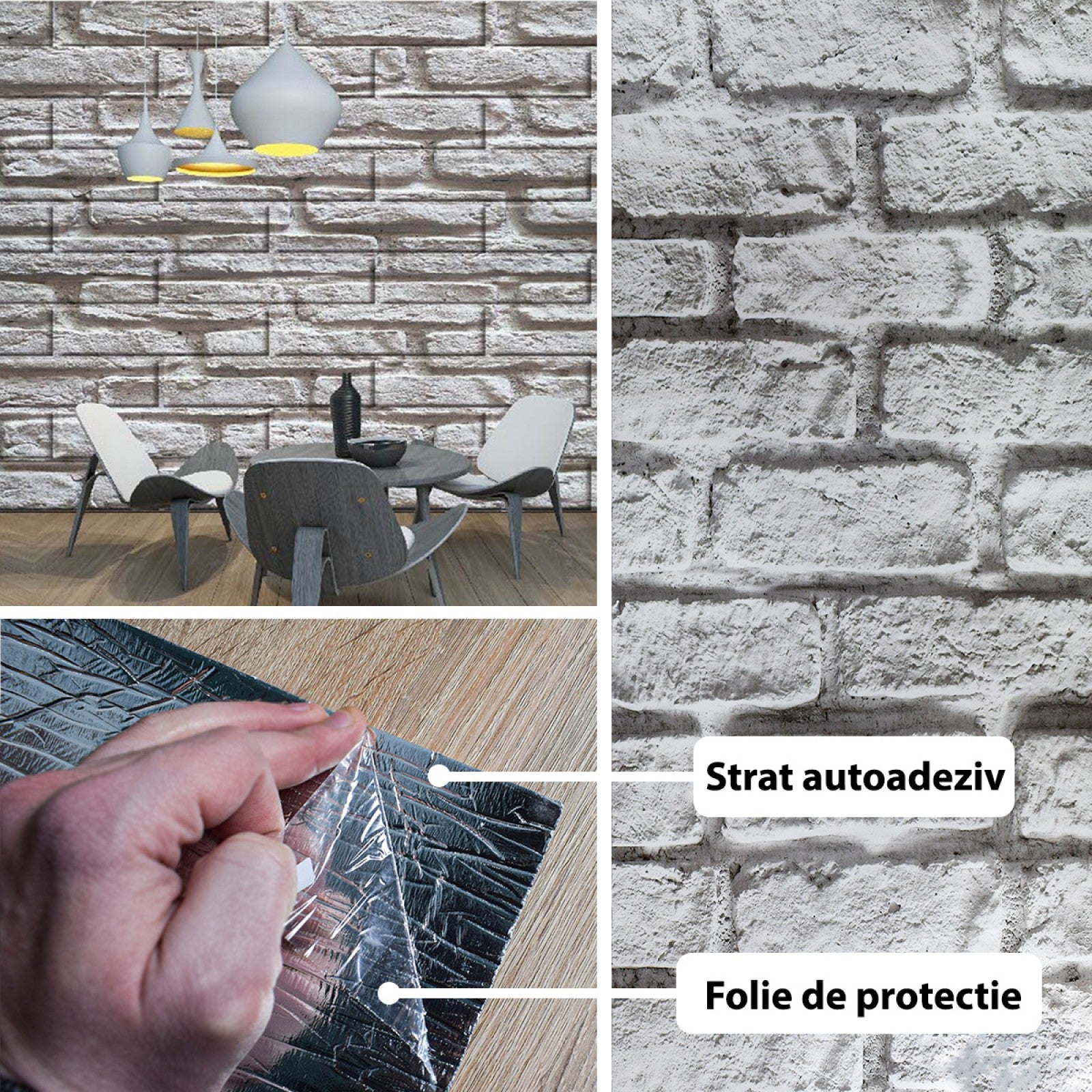 Rola panou autoadeziv, Naimeed D5693, design modern, 2mm grosime, 60x300cm, Gri | D5693