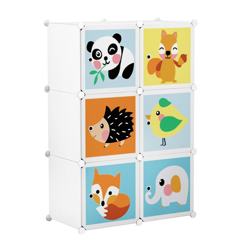 Dulap Modular Copii, 6 Uși, 37 x 74 x 110 cm, Alb | D5791