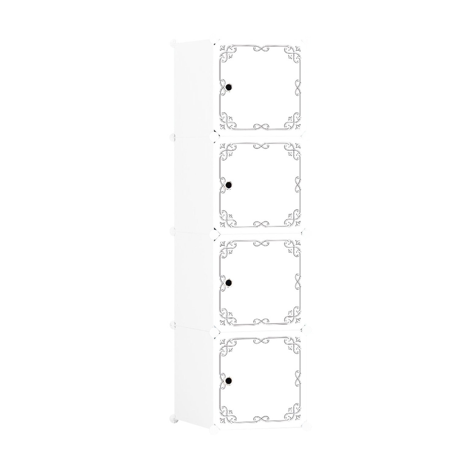 Dulap Modular, 4 Compartimente, 37 x 148 x 37 cm, Alb ❘ D5815-modular