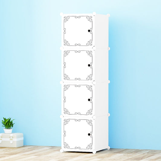 Dulap Modular, 4 Compartimente, 37 x 148 x 37 cm, Alb ❘ D5815-modular