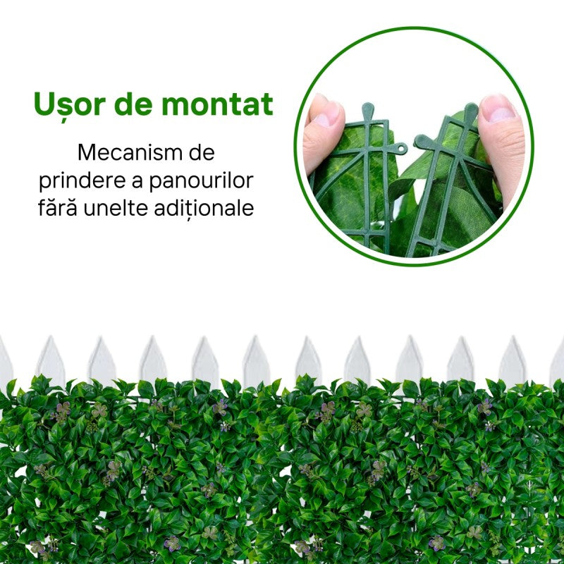 Panou din Plante Artificiale, cu Frunze, Verde Multicolor, 600x400mm, Diverse Modele | D5901 + D5897
