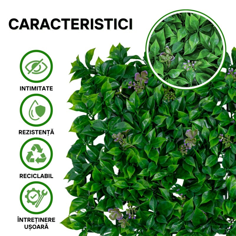 Panou din Plante Artificiale, cu Frunze, Verde Multicolor, 600x400mm, Diverse Modele | D5901 + D5897