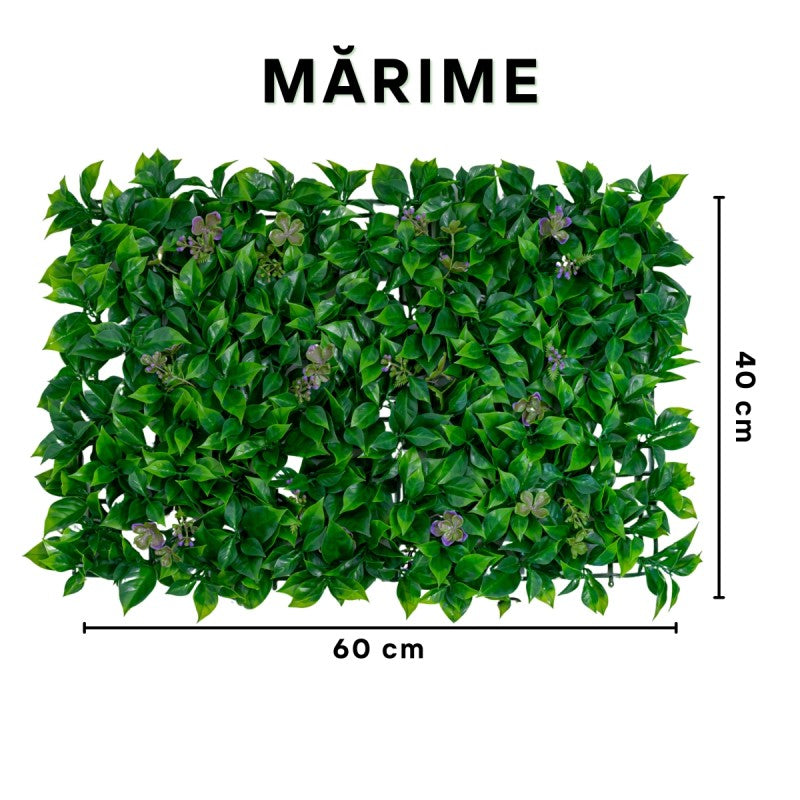 Panou din Plante Artificiale, cu Frunze, Verde Multicolor, 600x400mm, Diverse Modele | D5901 + D5897