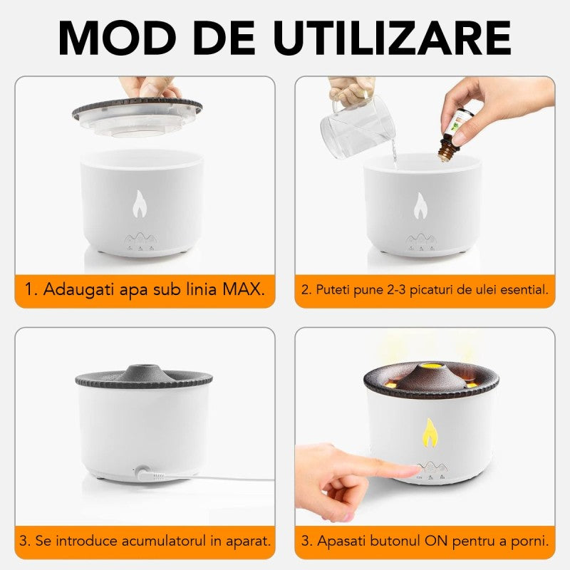 Umidificator cu Aromaterapie, 130 x 110 x 130 mm, Alb ❘ D6031