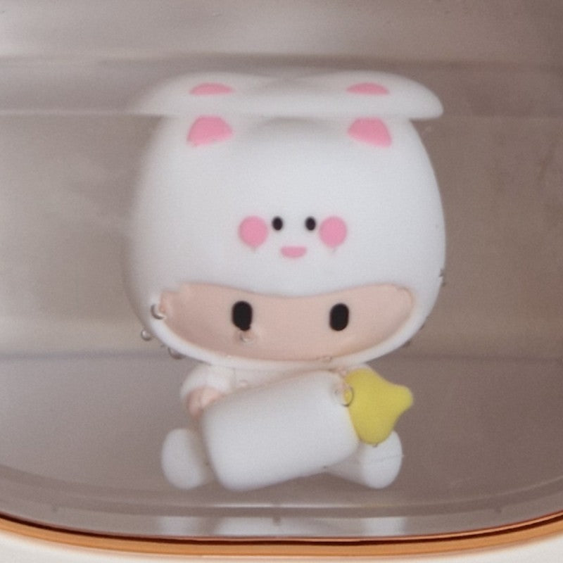 Umidificator cu aromaterapie pentru copii, 120x126x88 mm, Crem/Roz/Verde + CADOU 1 x Ulei aromatic ❘ D6069