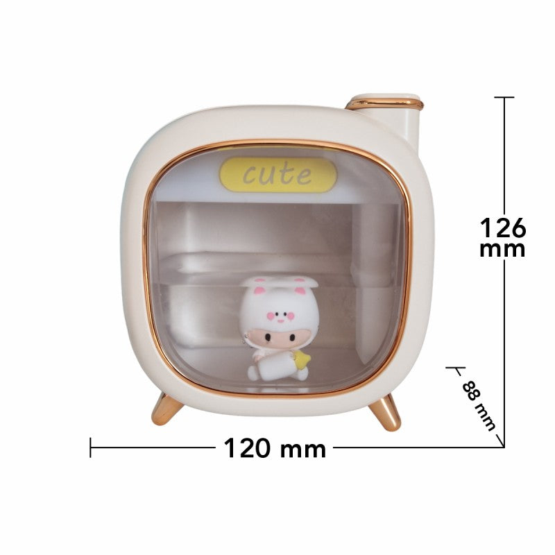 Umidificator cu aromaterapie pentru copii, 120x126x88 mm, Crem/Roz/Verde + CADOU 1 x Ulei aromatic ❘ D6069