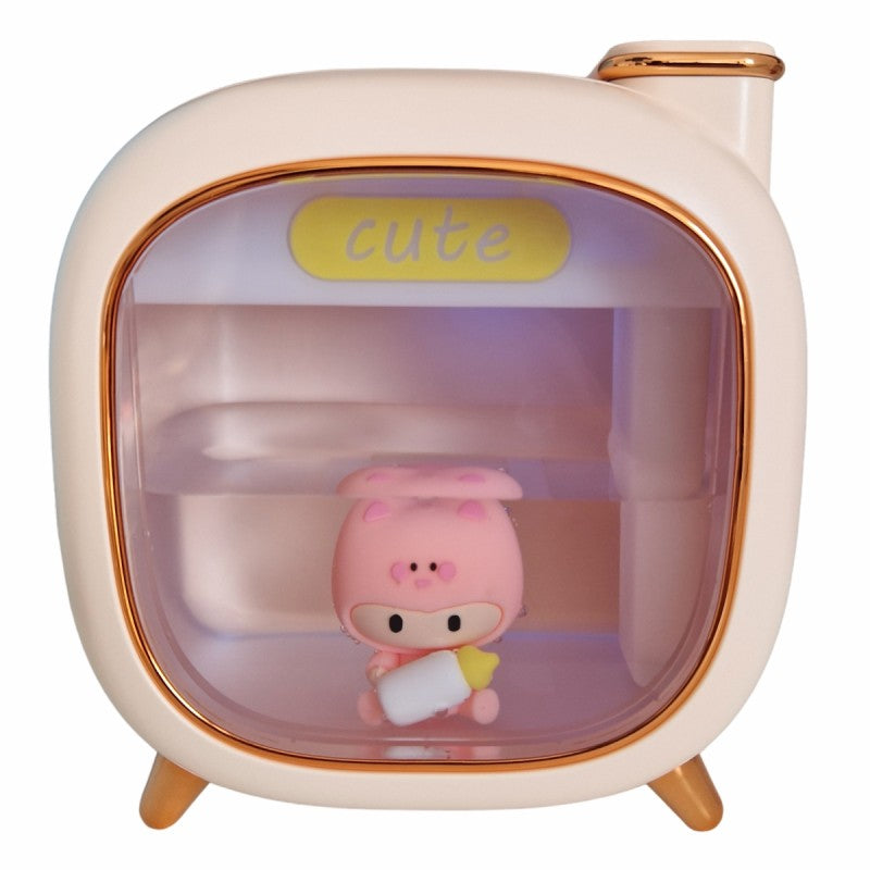 Umidificator cu aromaterapie pentru copii, 120x126x88 mm, Crem/Roz/Verde + CADOU 1 x Ulei aromatic ❘ D6069