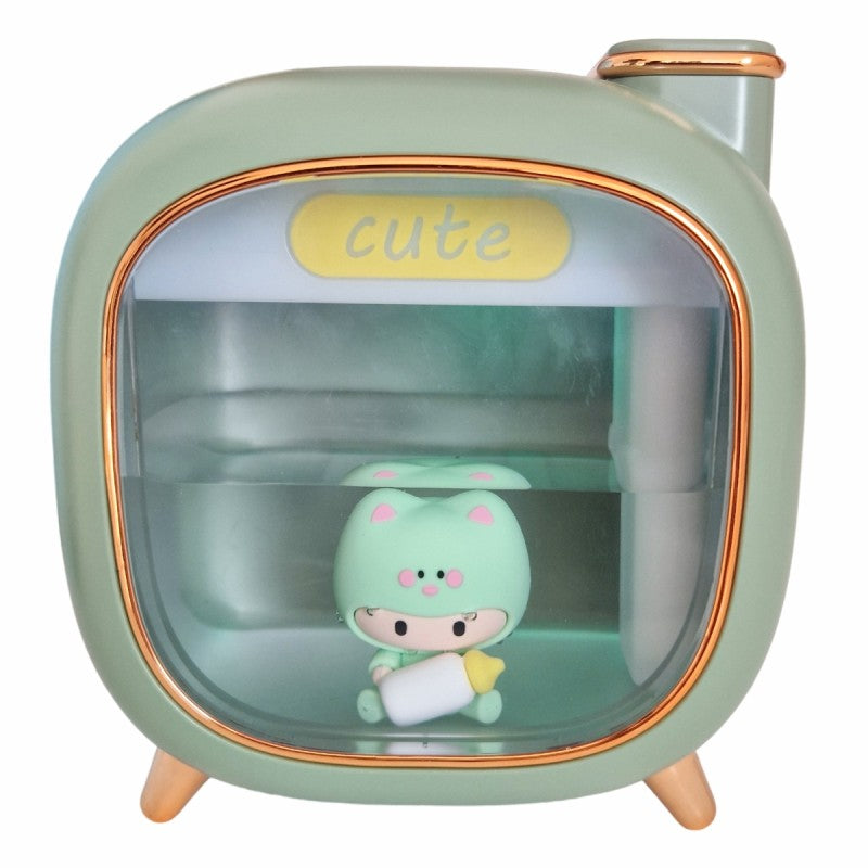 Umidificator cu aromaterapie pentru copii, 120x126x88 mm, Crem/Roz/Verde + CADOU 1 x Ulei aromatic ❘ D6069