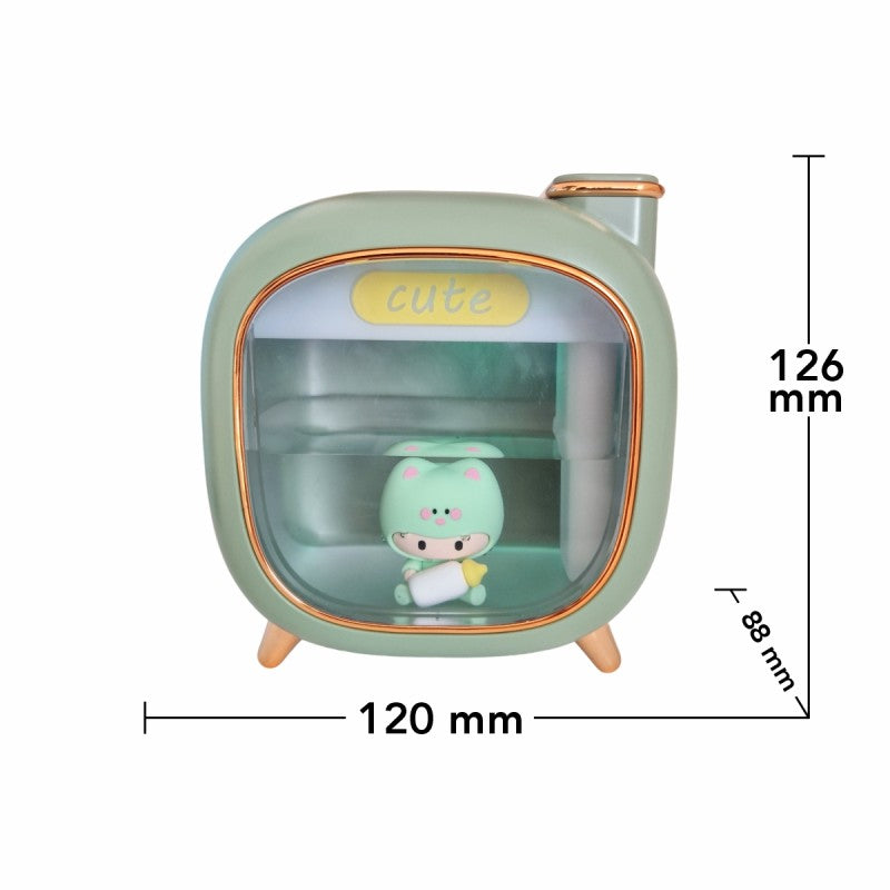 Umidificator cu aromaterapie pentru copii, 120x126x88 mm, Crem/Roz/Verde + CADOU 1 x Ulei aromatic ❘ D6069