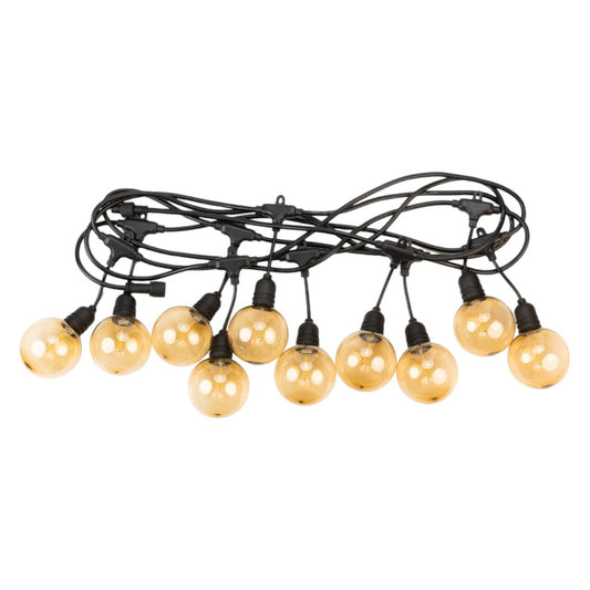 Ghirlandă luminoasă, solară, decorativă, interconectabilă, 5m, 10 Becuri LED, Lumina Alb Cald ❘  D6103