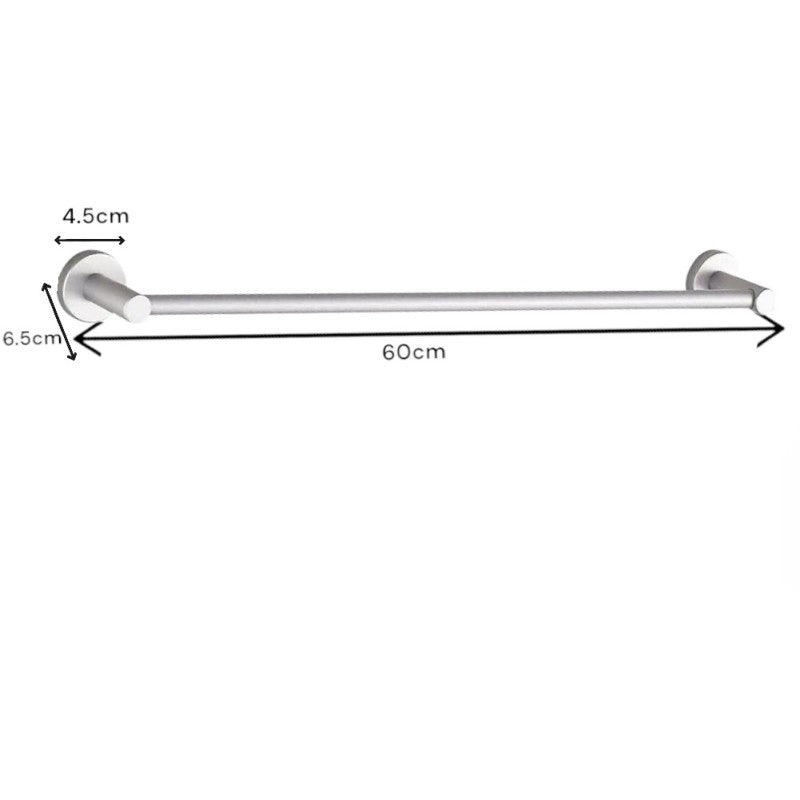 Suport pentru prosoape, aluminiu, 60x6.5 cm, Argintiu ❘ D6171
