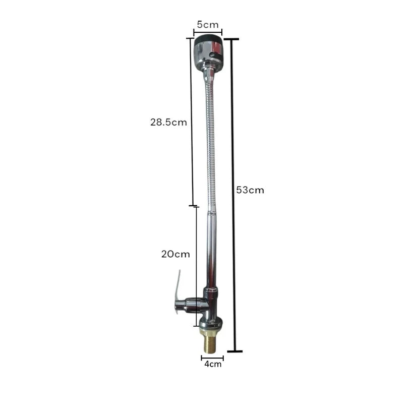 Baterie chiuvetă Naimeed pentru o singură alimentare (apă caldă sau rece) – design modern, rotire 360° și 2 moduri de jet, Argintiu ❘ D6183