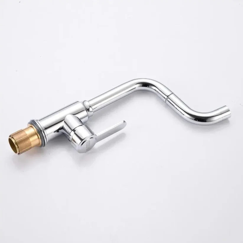 Baterie chiuvetă Naimeed pentru o singură alimentare (apă caldă sau rece) – design modern, rotire 360°, Argintiu ❘ D6187