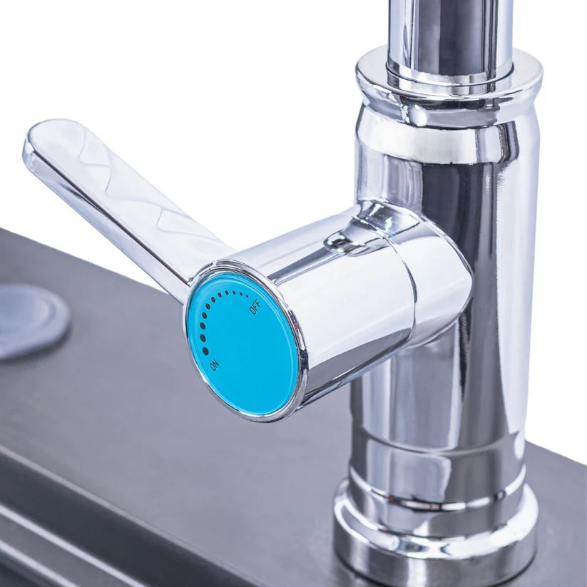 Baterie chiuvetă Naimeed pentru o singură alimentare (apă caldă sau rece) – design modern, rotire 360°, Argintiu ❘ D6187