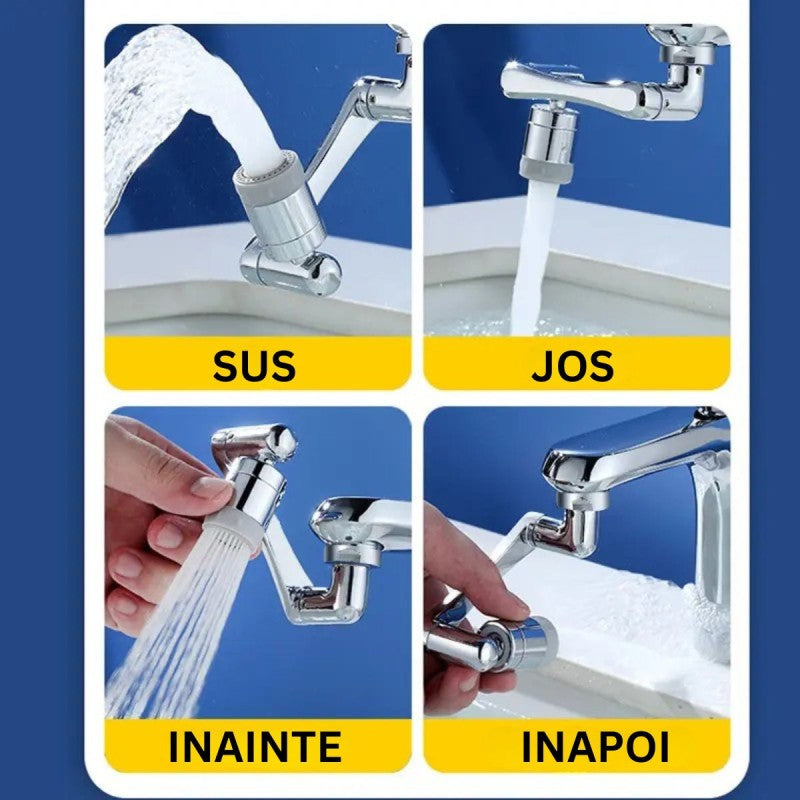 Set: Cap robinet aerator universal + Extensie pivotantă, Argintiu ❘ D4413/D6192