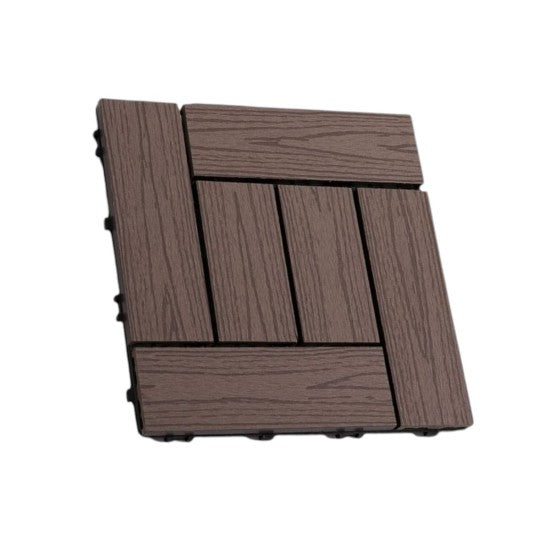 Dală deck terasă WPC, 30x30x2cm, aspect lemn natural, ultra-rezistentă ❘
