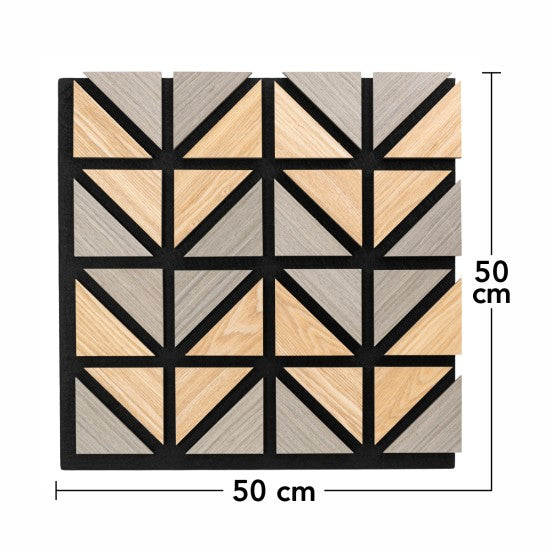 Set 5 Panouri Riflaje Acustice Decorative, MDF și Pâslă, 50x50x1.8cm, Multiple Variante ❘ D6752 / D6751 / D67510