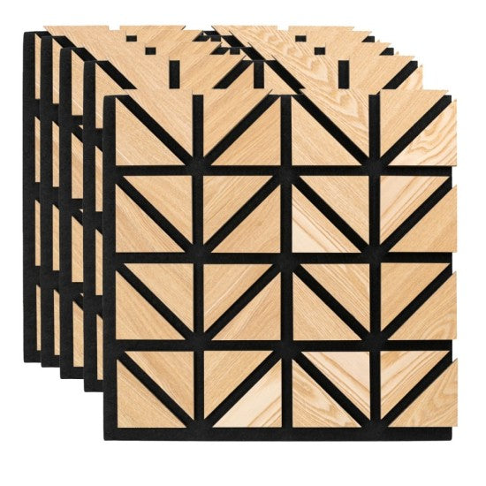 Set 5 Panouri Riflaje Acustice Decorative, MDF și Pâslă, 50x50x1.8cm, Multiple Variante ❘ D6752 / D6751 / D67510