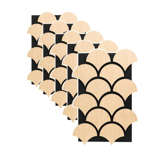 Set 5 Panouri Riflaje Acustice Decorative, MDF și Pâslă, 60x40x1.8cm, Multiple Variante ❘ D6762 / D6763 / D6764