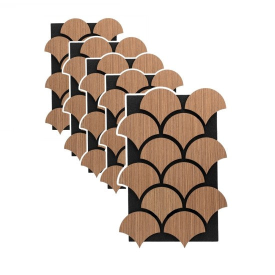 Set 5 Panouri Riflaje Acustice Decorative, MDF și Pâslă, 60x40x1.8cm, Multiple Variante ❘ D6762 / D6763 / D6764