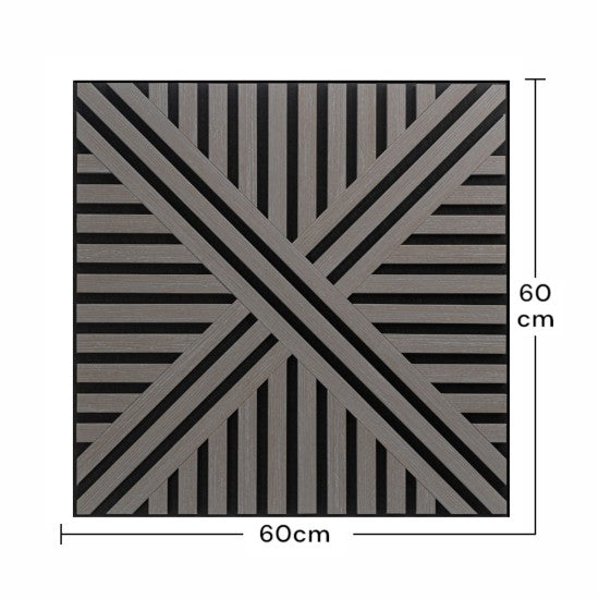 Set 5 Panouri Riflaje Acustice Decorative, MDF și Pâslă, 60x60x1.8cm, Multiple Variante ❘ D6766 / D6765 / D6770 / D6767