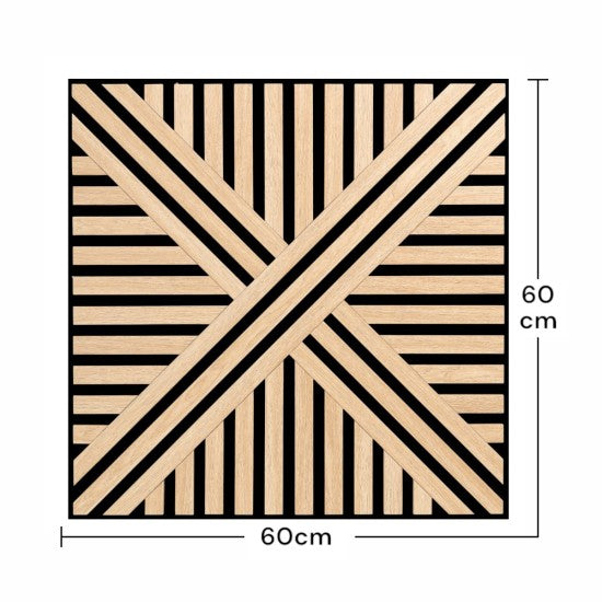 Set 5 Panouri Riflaje Acustice Decorative, MDF și Pâslă, 60x60x1.8cm, Multiple Variante ❘ D6766 / D6765 / D6770 / D6767
