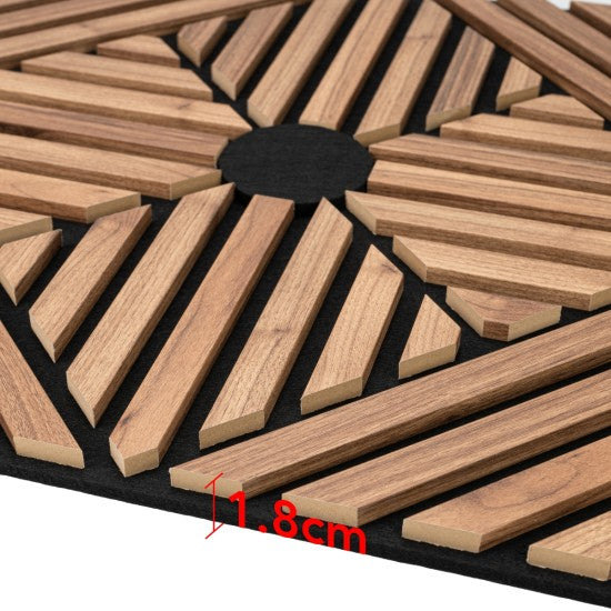 Set 5 Panouri Riflaje Acustice Decorative, MDF și Pâslă, 60x60x1.8cm, Multiple Variante ❘ D6766 / D6765 / D6770 / D6767
