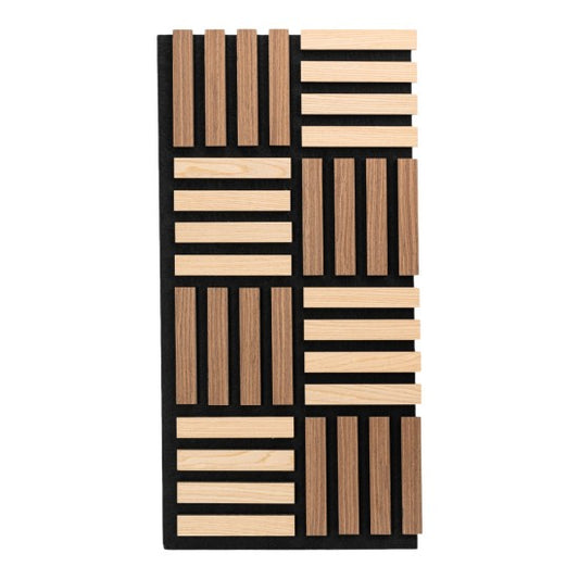 Set 5 Panouri Riflaje Acustice Decorative, MDF și Pâslă, 70x35x2.1cm, Stejar/Stejar Închis, Multiple Variante ❘ D6773 / D6772