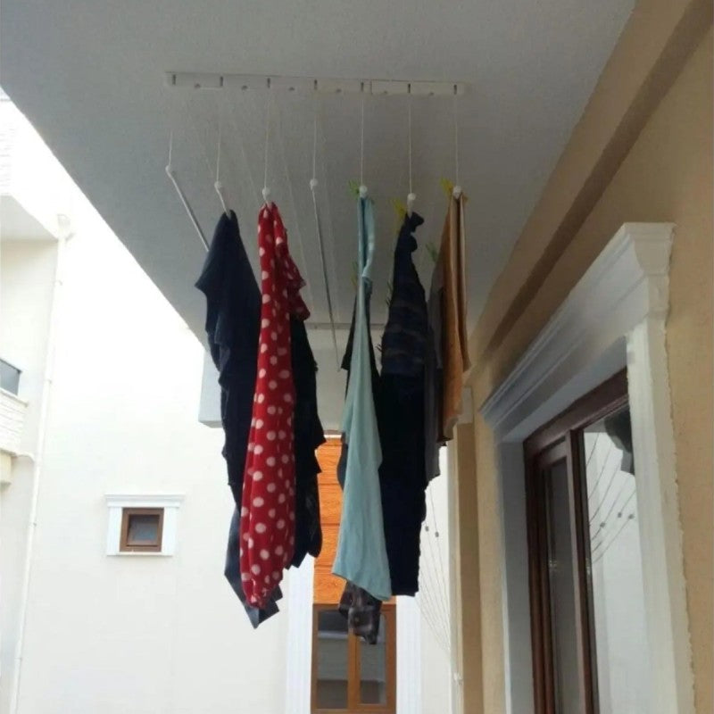 Uscător Rufe de Tavan, Metalic, 5 Bare, 180x50x320cm ❘ D6840