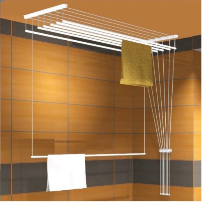 Uscător Rufe de Tavan, Metalic, 5 Bare, 180x50x320cm ❘ D6840