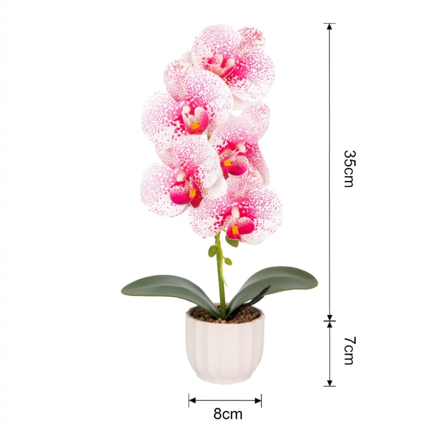 Orhidee cu aspect natural în ghiveci ceramic, 42 cm, diverse culori ❘ D68__