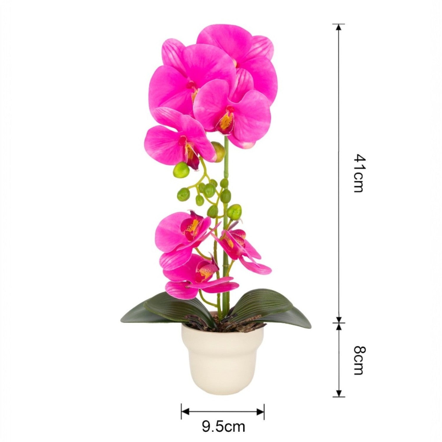 Orhidee cu aspect natural în ghiveci ceramic, 49 cm ❘ D689_