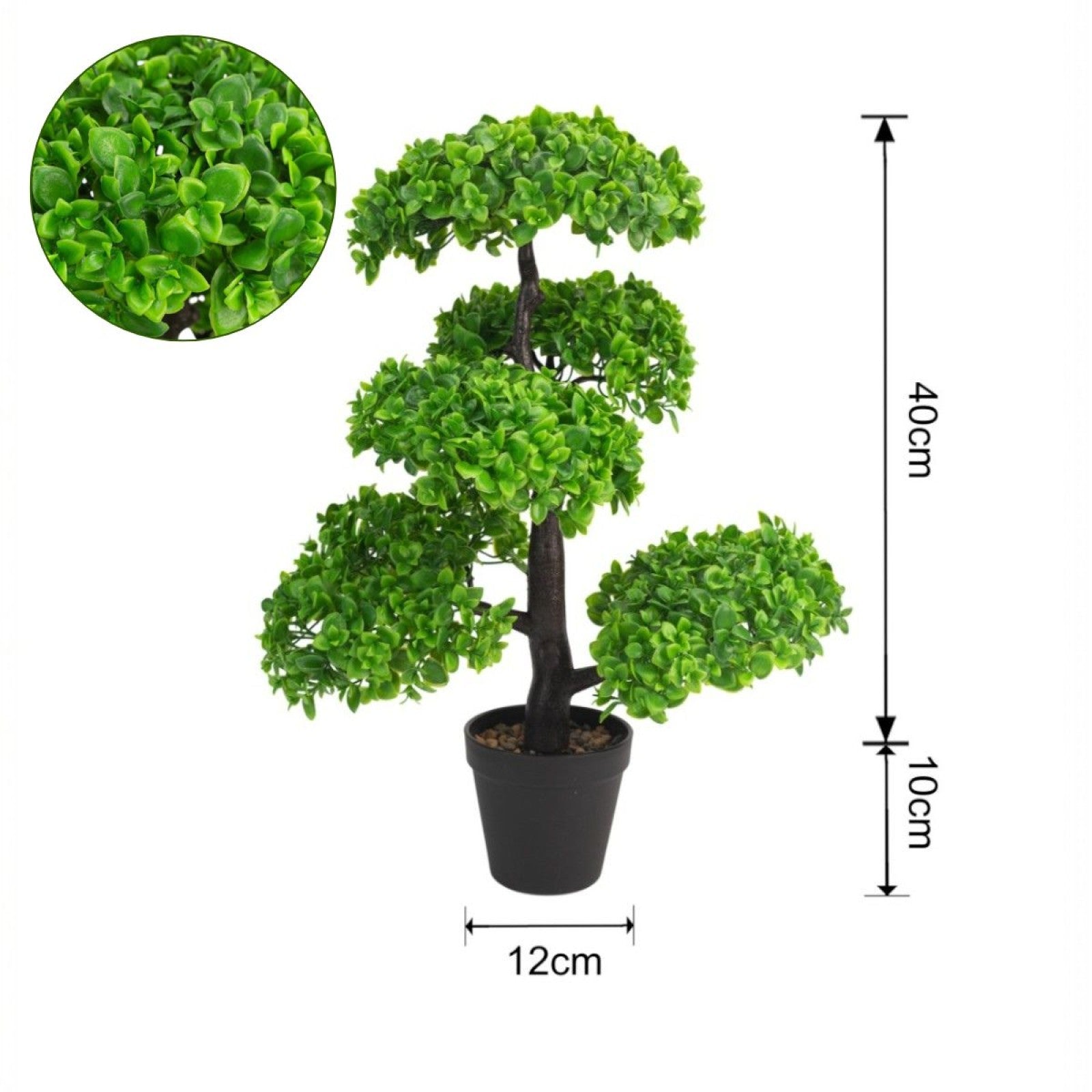 Copac artificial - tip Crassula, cu ghiveci, 50x12 cm, Verde ❘ D6914-copac-verde