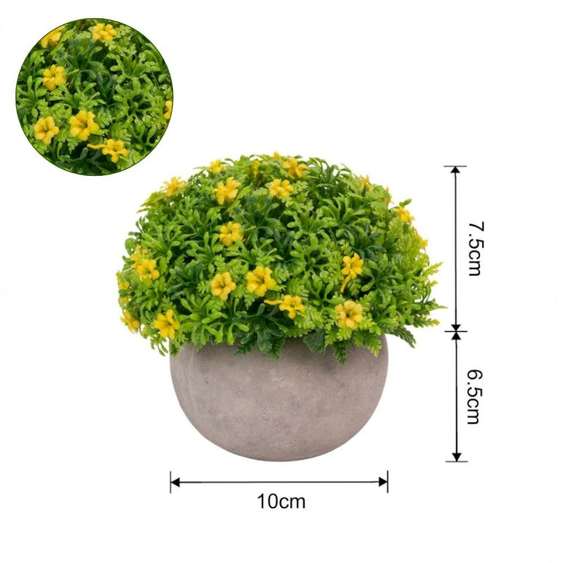 Pachet: 3 x Plante Artificiale, ghiveci de hârtie, 12x10 cm ❘ D6932 / D6935 / D6925