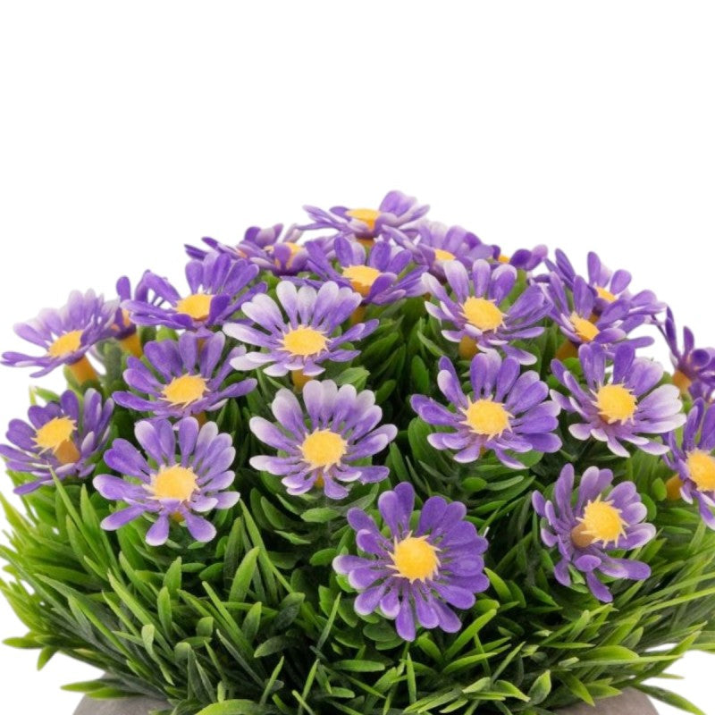 Set 3 x Plantă artificială cu aspect natural și ghiveci de hârtie, 12x10 cm, diverse culori ❘ D69__