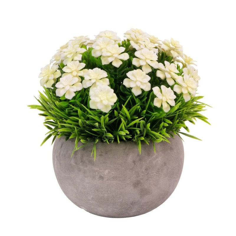 Set 3 x Plantă artificială cu aspect natural și ghiveci de hârtie, 12x10 cm, diverse culori ❘ D69__