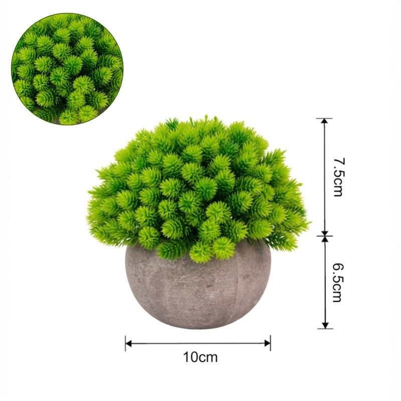 Pachet: 3 x Plante Artificiale, ghiveci de hârtie, 12x10 cm ❘ D6932 / D6935 / D6925