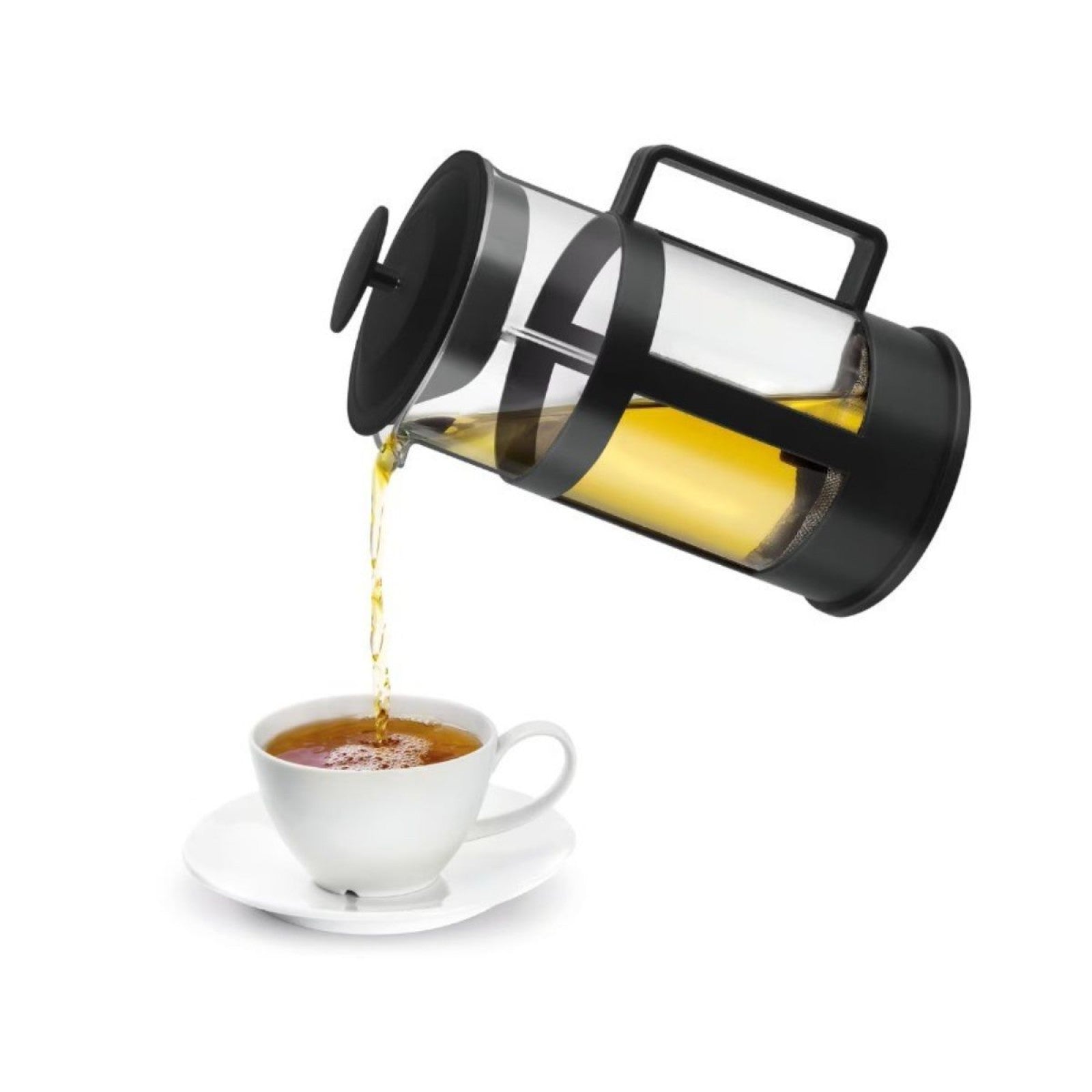 Set: Ibric electric Sokany 500 ml, 800W, Negru/Inox + Infuzor de cafea și ceai French Press, 800 ml, Sticlă/Oțel inoxidabil ❘ DC/DL-203 / D6970