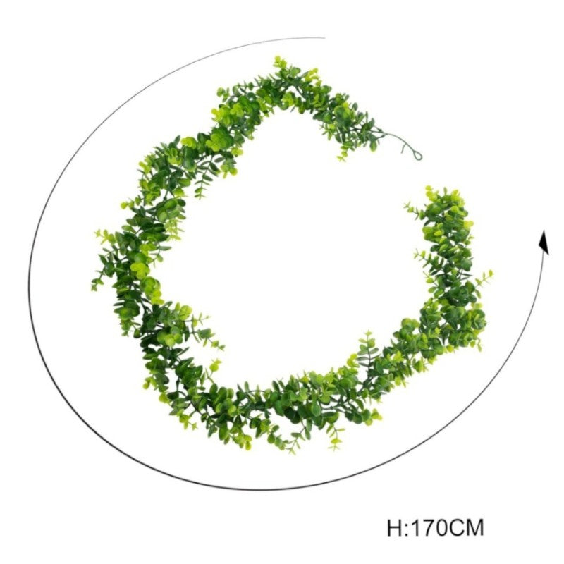 SET: 2 Ghirlande tip Eucalipt, 1.7 m, Maro/Verde + CADOU Cuier decorativ, 10 cm ❘ D7030/D7029/D62