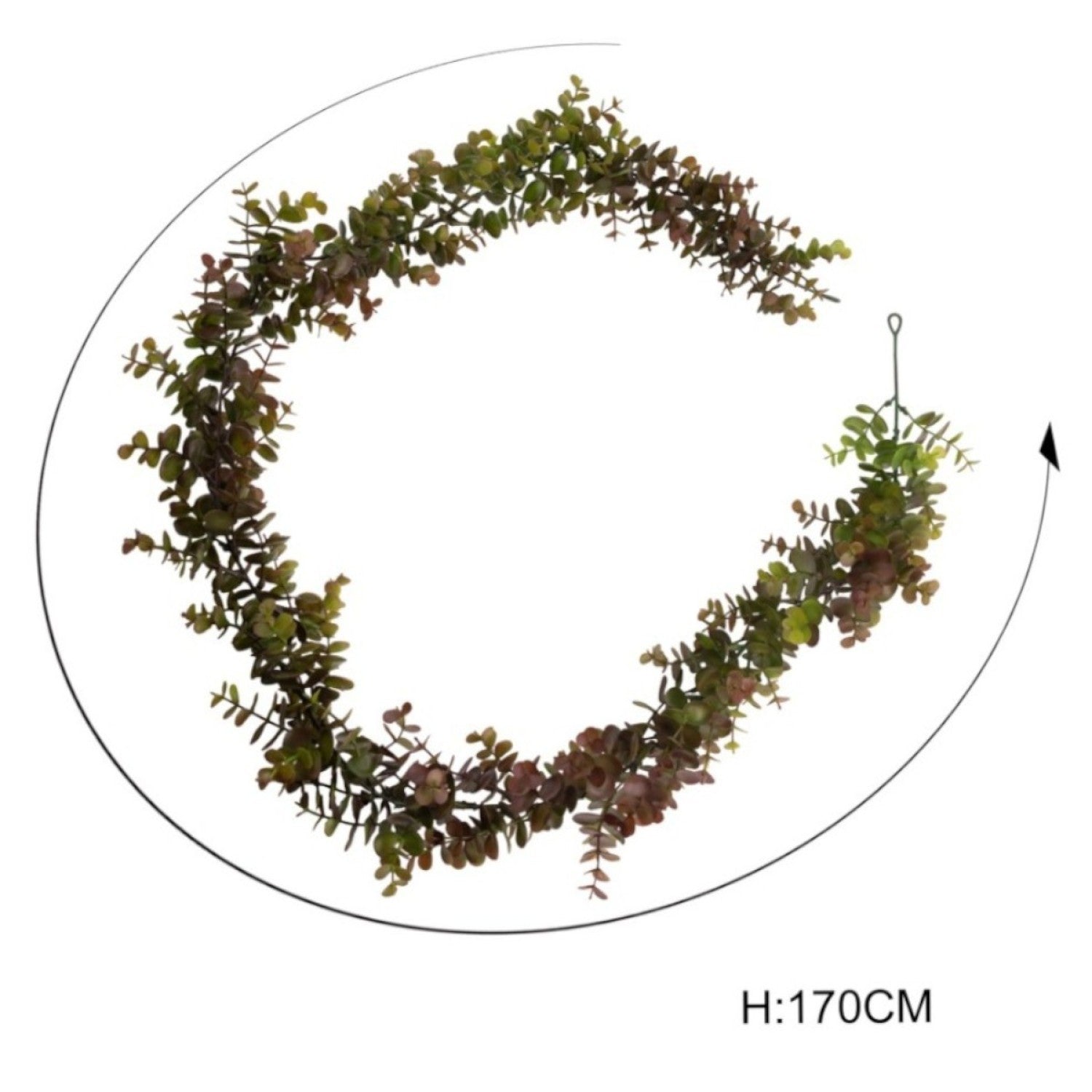 SET: Ghirlandă tip Eucalipt, 1.7 m, Maro + Cuier decorativ, 19 x 19 cm ❘ D7030/D54
