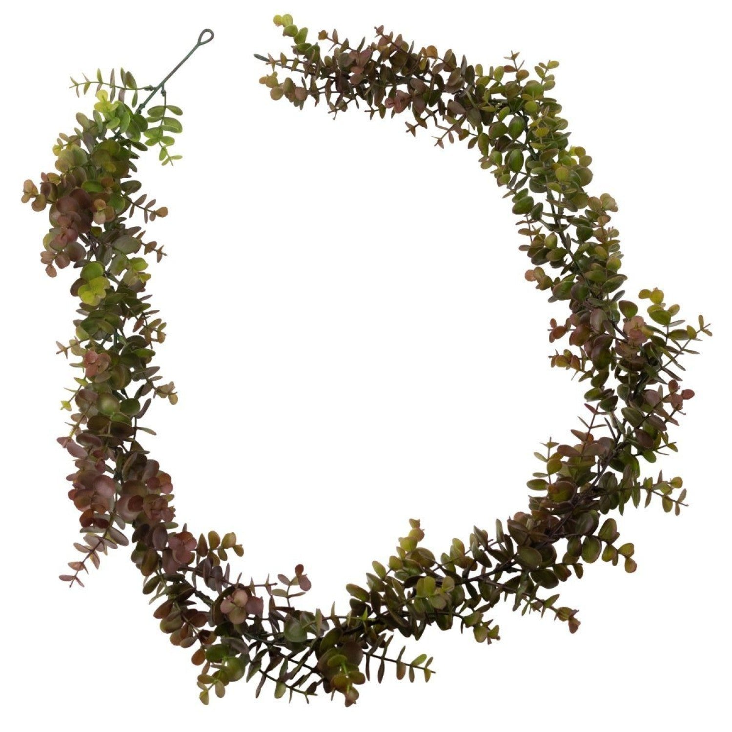 SET: Ghirlandă tip Eucalipt, 1.7 m, Maro + Cuier decorativ, 19 x 19 cm ❘ D7030/D54