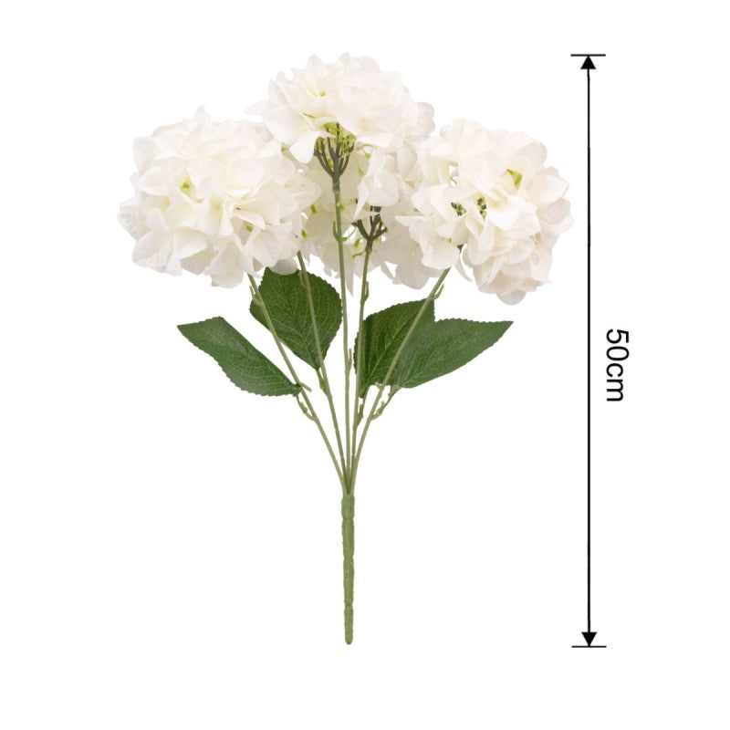 Buchet hortensie artificială cu 5 ramuri și 6 capete, 50 cm ❘ diverse culori