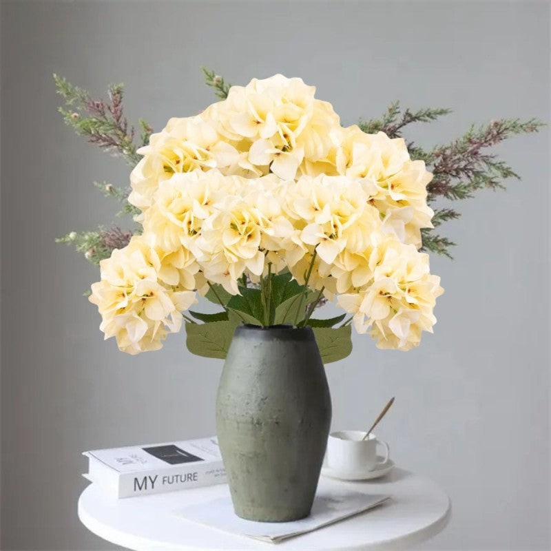 Buchet hortensie artificială cu 5 ramuri și 6 capete, 50 cm ❘ diverse culori