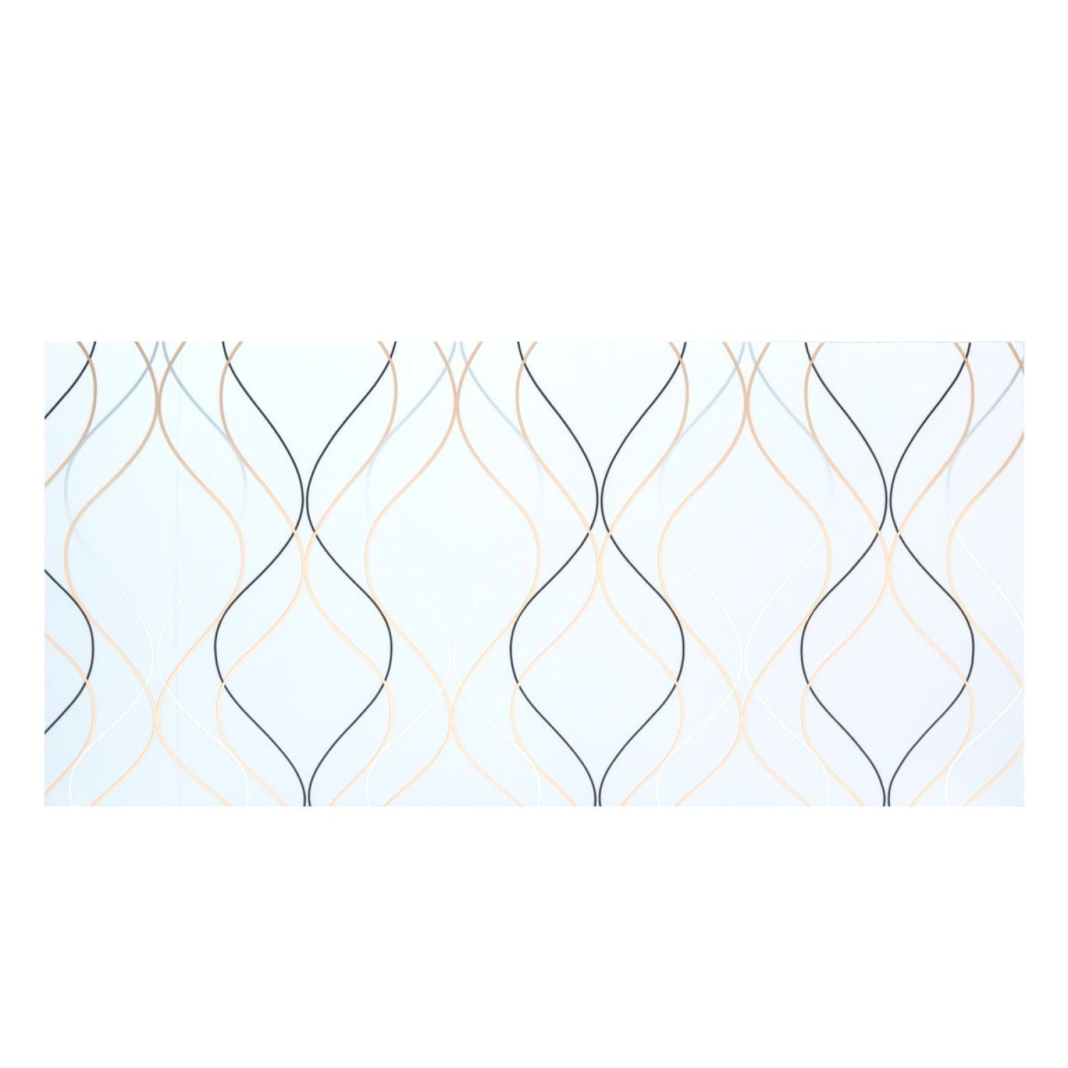 Set 6 panouri decorative autoadezive cu folie de aluminiu, design cu linii, suprafața acoperită 1.08 m², 60x30 cm, Negru/Alb/Gri deschis/Alb-gri ❘ D71__